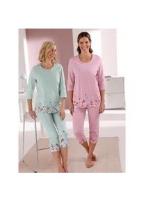 w&auml;schepur Schlafanzug W&Auml;SCHEPUR, Damen, Gr. 36/38, kalkmint, bedruckt, ros&eacute;, bedruckt, 100% Baumwolle, Homewear-Sets Schlafanzug