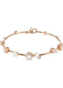 Armband Swarovski "Schmuck Geschenk Constella Tennis Armkette", wei&szlig; (ros&eacute;goldfarben, kristallwei&szlig;, wei&szlig;, kristallwei&szlig;), Armb&auml;nder, Damen, Metall Perlen, Metall, Perlen, Armband, mit Swarovski Kristall - mit Swarovski Perle