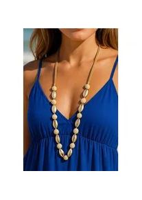 Lange Kette "Beachshell Glow", Damen, Gr. onesize, Metall, gold, Collezione Alessandro, Basic, Halsketten, mit goldenen Muschelelementen