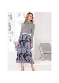 Stehkragenshirt Classic Basics "Stehkragen-Shirt", Damen, Gr. 54, grau, 95% Viskose, 5% Elasthan, unifarben, asymmetrischer Ausschnitt, Shirts Stehkragenshirt