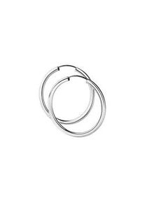 Paar Creolen Vivance "925/- Sterling Silber rhodiniert 40mm", wei&szlig;, Ohrringe, Damen, one-size, Silber 925 (Sterlingsilber)