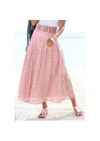 Maxirock Buffalo, Damen, Gr. 34, lila (mauve), Web, Obermaterial: 100% Baumwolle. Futter: 100% Viskose, unifarben, figurumspielend kn&ouml;chelfrei, R&ouml;cke Maxirock, aus Spitze, Eyelet, Sommerrock, modische Lochstickerei, Topseller