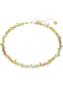 Collier Swarovski "Schmuck Geschenk Gema Tennis Halskette", gold (gelbgoldfarben, rosa, gelb, gr&uuml;n, blau), Halsketten, Damen, Metall, L: 45 B: 9mm, Collier, mit Swarovski Kristall, B:9mm