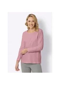 Langarmshirt Classic Basics "Langarm-Shirt", Damen, Gr. 38, lila (hortensie), 100% Baumwolle, unifarben, Rundhals, Shirts Langarmshirt