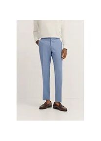 Anzughose Bugatti "Mix & Match", Herren, Gr. 54, Normalgr&ouml;&szlig;en, blau (320, hellblau), 75% Wolle, 22% Polyester, 3% Elasthan, unifarben, gerade, unten schmal, Hosen Anzughose, mit B&uuml;gelfalte & feiner Struktur