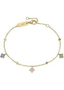 Armband "mit Behang, farbige Zirkonia, vergoldet, Silber 925", bunt (mehrfarbig), Giorgio Martello MILANO, Armb&auml;nder, Damen, 19cm, Silber 925 (Sterlingsilber), Armband