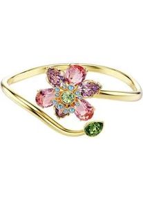Armreif Swarovski "Schmuck Geschenk Idyllia Armreif Blume" Gr. S, gold (gelbgoldfarben, pink, blau, gr&uuml;n, lila, pink, blau, gr&uuml;n, lila), Armb&auml;nder, Damen, S, Metall, Armreif, mit Swarovski Kristall
