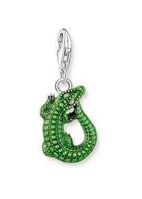 Charm-Einh&auml;nger Thomas Sabo "Krokodil-Optik", bunt (silberfarben, gr&uuml;n), Charms, Damen, Silber 925 (recycelt)