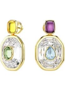 Paar Ohrstecker Swarovski "Schmuck Geschenk Chroma Drop-Ohrh&auml;nger", gold (gelbgoldfarben, metallfarben, kristallwei&szlig;, gelb, lila, gr&uuml;n, blau, kristallwei&szlig;, gelb, lila, gr&uuml;n, blau), Ohrringe, Damen, Metall, mit Swarovski Kristall