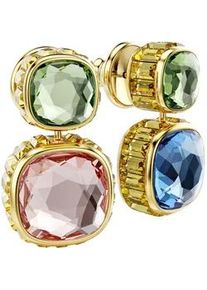 Paar Ohrstecker Swarovski "Schmuck Geschenk Chroma Drop-Ohrh&auml;nger", gold (gelbgoldfarben, metallfarben, blau, gr&uuml;n, blau, gr&uuml;n), Ohrringe, Damen, Metall, mit Swarovski Kristall - Einh&auml;nger drehbar