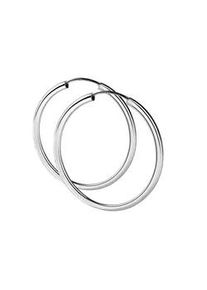 Paar Creolen Vivance "925/- Sterling Silber rhodiniert 50mm", wei&szlig;, Ohrringe, Damen, one-size, Silber 925 (Sterlingsilber)