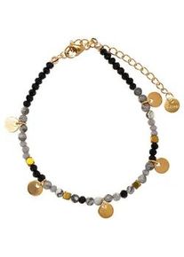 Armband Firetti "Schmuck Geschenk Edelstahl Armschmuck Armkette Edelstein Pl&auml;ttchen", gelb (gelbgoldfarben, wei&szlig;, grau, wei&szlig;, grau), Armb&auml;nder, Damen, 22,5cm, Edelstahl, Armband, Made in Germany - mit Labradorit oder Achat