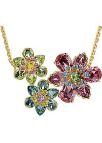 Kette mit Anh&auml;nger Swarovski "Schmuck Geschenk Idyllia Anh&auml;nger Blume", gold (gelbgoldfarben, rosa, lila, gelb, gr&uuml;n, blau), Halsketten, Damen, Metall, L: 49, mit Swarovski Kristall