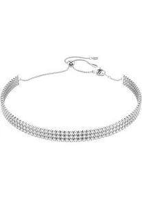 Choker Swarovski "Schmuck Geschenk Matrix Halsband", silber (metallfarben, kristallwei&szlig;), Halsketten, Damen, Metall, L: 42,5 B: 11mm, mit Swarovski Kristall, B:11mm