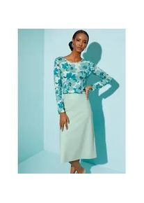 CR&Eacute;ATION L Print-Shirt CREATION L "Druck-Shirt", Damen, Gr. 42, bunt (mint, aquapetrol, bedruckt), 95% Viskose, 5% Elasthan, gebl&uuml;mt, gemustert, mehrfarbig, Rundhals, Shirts