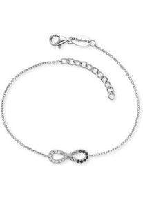 Armband Engelsrufer "Yin Yang Infinity Ocean Shade", silber (silberfarben, kristallwei&szlig;, dunkelgrau, schwarz, kristallwei&szlig;, dunkelgrau, schwarz), Armb&auml;nder, Damen, 20cm, Silber 925 (Sterlingsilber), Armband, Made in Germany - mit Zirkonia (synth.)