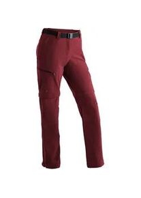 Outdoorhose Maier Sports "Nata", Damen, Gr. 40, Normalgr&ouml;&szlig;en, rot (weinrot), 90% Polyamid, 10% Elasthan, Hosen Outdoorhose, Damen Zip-Off Wanderhose, atmungsaktive Trekkinghose, Regular Fit