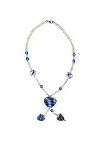 Allg&auml;u Rebell Kette mit Anh&auml;nger ALLG&Auml;U REBELL "Lisl", Damen, Gr. onesize, PTFE-Kunststoff, blau, Basic, Halsketten, Anh&auml;nger aus kariertem Stoff