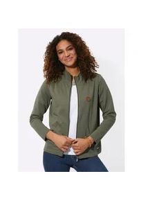 Shirtjacke Casual Looks "Sweatjacke", Damen, Gr. 36, gr&uuml;n (khaki), 100% Baumwolle, unifarben, Shirts Shirtjacke