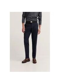 Anzughose Bugatti "Mix & Match", Herren, Gr. 26, Untersetztgr&ouml;&szlig;en, blau (390, marine), 75% Wolle, 22% Polyester, 3% Elasthan, unifarben, gerade, unten schmal, Hosen Anzughose, mit B&uuml;gelfalte & feiner Struktur