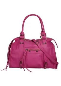 Shopper FORTY, Damen, Gr. B/H/T: 38cm x 25cm x 14cm onesize, pink, Leder, leicht gl&auml;nzend, unifarben, Taschen Shopper, echt Leder, Made in Italy