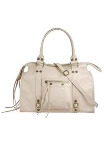 Shopper FORTY, Damen, Gr. B/H/T: 38cm x 25cm x 14cm onesize, beige, Leder, leicht gl&auml;nzend, unifarben, Taschen Shopper, echt Leder, Made in Italy