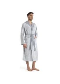 Herrenbademantel Kangaroos "Luana, ideal f&uuml;r Sauna & Spa, Hotelbademantel, Morgenmantel" Gr. XL, grau (grau, wei&szlig;), L:125cm, Leichtfrottier, Hausm&auml;ntel, Streifen - Bademantel f&uuml;r Herren, gestreift, S-4XL