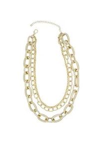 Kette mit Anh&auml;nger "TriLuxe", Damen, Gr. onesize, Metall, gold (golden), Collezione Alessandro, Basic, Halsketten, dreireihige Halskette in gold