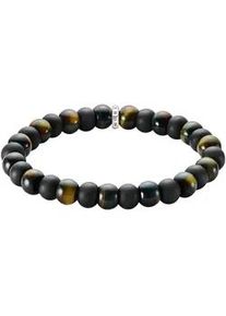Armband Thomas Sabo "Bead Armband" Gr. 21, silber (silberfarben, schwarz, blau, braun, schwarz, blau, braun), Armb&auml;nder, Damen, 21, Silber 925 (recycelt), Armband, mit Obsidian, Tigerauge