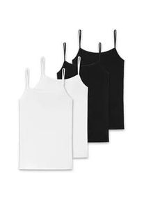 Unterhemd Schiesser "Unterhemd 4er Pack", Damen, Gr. XL, N-Gr, schwarz (schwarz, wei&szlig;), Obermaterial: 95% Baumwolle CO. 5% Elasthan EL., Unterhemden Unterhemd