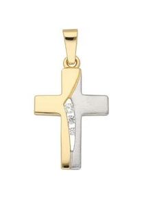 Adelia&acute;s Kreuzanh&auml;nger ADELIA ́S "Damen & Herren 333 Gold Kreuz Anh&auml;nger mit Zirkonia", gold, Schmuckanh&auml;nger, Damen, Gold, mit Zirkonia f&uuml;r Damen & Herren
