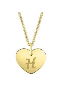 Kettenanh&auml;nger ONE ELEMENT "Herz Herz", gold, Schmuckanh&auml;nger, Damen, H, Gelbgold 333 Gold, Gelbgold 333, Gold, Kettenanh&auml;nger, Herzanh&auml;nger &ndash; Ausdruck von Liebe, perfekt zum Verschenken