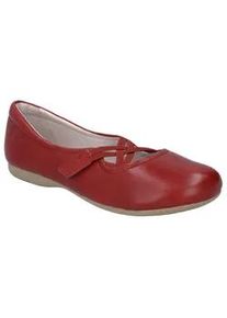 Riemchenballerina Josef Seibel "Fiona 39", Damen, Gr. 36, rot (rubinrot), Leder, Schuhe Riemchenballerina, Festtagsschuh, Slipper, Komfortschuh mit &uuml;berkreuztem Gummizug