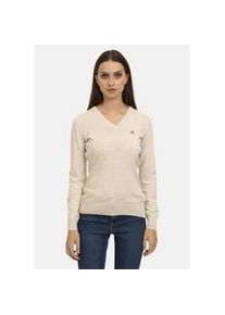 Strickpullover SIR RAYMOND TAILOR "Verty", Damen, Gr. L, braun (beige, meliert), 100% Polyacryl, unifarben, normal, V-Ausschnitt, Pullover Strickpullover, mit klassischem V-Ausschnitt