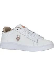 Sneaker K-Swiss "COURT SHIELD II", Damen, Gr. 41, wei&szlig; (wei&szlig;, leo, wei&szlig;), Leder, Schuhe Sneaker