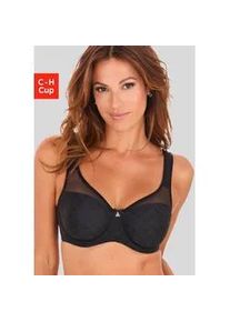 Minimizer-BH Nuance, Damen, Gr. 100, Cup E, schwarz, Spitze, Obermaterial: 82% Polyamid, 12% Elasthan, 6% Polyester, Basic, BHs Minimizer-BH, mit B&uuml;gel und graphischer Alloverspitze