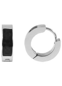 Adelia&acute;s Paar Creolen ADELIA ́S "Unisex Creolen aus mattem Edelstahl &Oslash; 9 mm", schwarz, Ohrringe, Damen, Unisex, Edelstahl