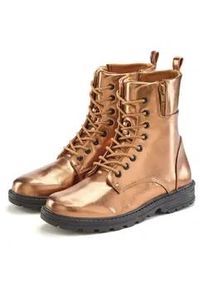 Stiefelette Lascana, Damen, Gr. 44, braun (bronzefarben), Obermaterial: 100% Lederimitat. Decksohle: 100% Textilmaterial. Futter: 100% Textilmaterial. Laufsohle: 100% Synthetik, metallic, unifarben, Schuhe Stiefelette, im angesagten Metallic-Look, Stiefel, Boots VEGAN