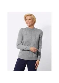 Classic Dog Stehkragenpullover CLASSIC "Pullover", Damen, Gr. 44, grau (steingrau, meliert), 100% Polyacryl, unifarben, Pullover Stehkragenpullover