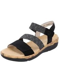 Riemchensandale Remonte "Remonte Sandalen Lederimitat", Damen, Gr. 38, schwarz, Lederimitat, Schuhe Riemchensandale