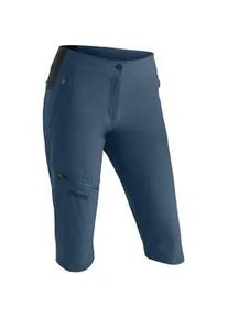 Outdoorhose Maier Sports "Inara slim Capri Vario", Damen, Gr. 48, Normalgr&ouml;&szlig;en, blau (jeansblau), 90% Polyamid, 10% Elasthan, Hosen Outdoorhose, Damen Wanderhose, elastische Funktionshose mit 4 Taschen, Slim Fit