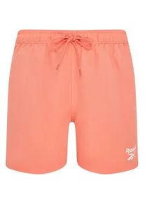 Badeshorts Reebok "Yale", Herren, Gr. L, N-Gr, orange (sunset coral), Microfaser, Polyester, clean, unifarben, Badehosen Badeshorts, mit Kordelzug und elastischem Bund, mit Logo, basic
