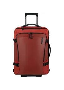 Reisetasche Samsonite "ARMOX, 55 cm", Gr. B/H/T: 40cm x 55cm x 25cm, braun (rust), Polyester, Taschen Reisetasche, Duffle mit Rollen TSA-Schloss Packgurte Trolley-Gest&auml;nge