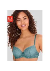 Schalen-BH Lascana "Luciana", Damen, Gr. 80, Cup B, blau (adriablau), Spitze, Obermaterial: 89% Polyamid, 11% Elasthan, BHs Schalen-BH, aus zarter Spitze, Dessous