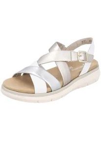 Riemchensandale Remonte "Remonte Sandalen Leder", Damen, Gr. 40, wei&szlig; (wei&szlig;, gold), Leder, Schuhe Riemchensandale