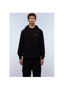 Kapuzensweatshirt Napapijri "B-BADGE H", Herren, Gr. L, schwarz (schwarz beauty), Sweatware, Obermaterial: 100% Baumwolle, h&uuml;ftbedeckend, B&uuml;ndchen, Sweatshirts