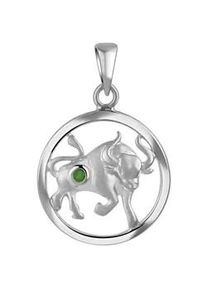 Kettenanh&auml;nger Vivance "925/- Sterling Silber rhodiniert Sternzeichen Stier Monatsstein", wei&szlig;, Schmuckanh&auml;nger, Damen, one-size, Silber 925 (Sterlingsilber), 1,1 g, Kettenanh&auml;nger