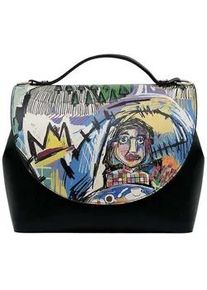 Henkeltasche DOGO "Handy Umh&auml;ngetasche Live And Save Schultertasche", Damen, Gr. B/H/T: 24cm x 12cm onesize, schwarz, Taschen, Handgefertigt