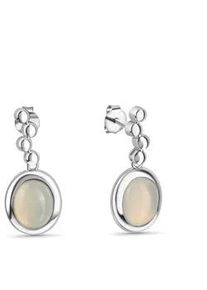 Paar Ohrstecker Vivance "925 Sterling Silber rhodiniert Katzenauge hellblau", wei&szlig; (wei&szlig;, hellblau), Ohrringe, Damen, one-size, Silber 925 (Sterlingsilber)