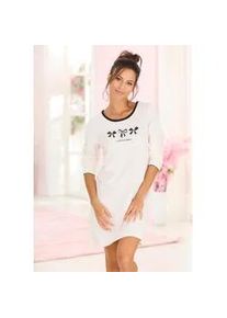 Nachthemd Vivance DREAMS, Damen, Gr. 40/42, N-Gr, ecru, Single Jersey, Obermaterial: 100% Baumwolle, Basic kurz, Rundhals, Kleider Nachthemd, mit s&uuml;&szlig;em Schleifenmuster